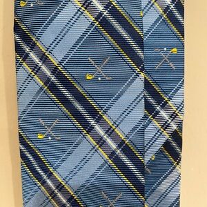 The Tie Bar Blue and Yellow Plaid Tie